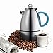 Minos Moka Pot Espresso Maker - 6 cup - 10 fl oz - Stainless Steel and Silicon Handle - Suitable for Gas, Electric And Ceramic Stovetops