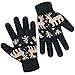 LETHMIK Christmas Thick Knit Gloves Winter Deer Knitted Warm Glove for Women&Girls Black,One Size (Superior Elasticity)