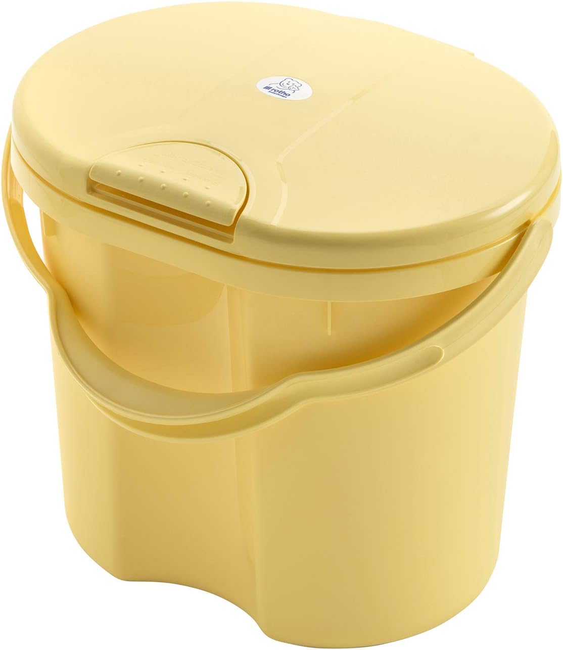 Rotho Babydesign TOP Nappy Bin, with Lid, 11L, From 0 Months, TOP, Vanilla Honey Pearl (Yellow