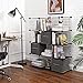 SONGMICS 12 Cube Wire Storage Rack with 3 Fabric Boxes, Interlocking Shelving Unit, Organizer for Clothes, Shoes, Books, Toys, Ideal for Living Room, Closet, Office, Black ULPI34BK