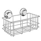 iPEGTOP Suction Cup Deep Shower Caddy Bath Wall Shelf for Large Shampoo Shower Gel Holder Bathroom Storage - Rustproof Stainless Steel