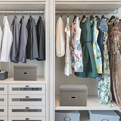 Redmoo Aufbewahrungsbox, Faltbare Leinentuch Kleidung Ablagekorb, mit