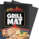 Grillaholics Grill Mat - Set of 2 Non Stick BBQ Grilling Mats - Heavy Duty, Reusable, and Easy to Clean - Extended Warranty