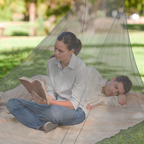 Dimples Excel 2 Person Camping Mosquito Net outdoor Travel Insect Mosquito Netting, Triangle Fly Screen, Insect Protection with Hanging Kit and Carry Bag (2 Person Mosquito Net)