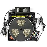 SUPERNIGHT 32.8ft 10M Waterproof Flexible Strip 600leds Color Changing RGB SMD 5050 LED Light Strip Kit,RGB LED Flexible + 20Key Music Controller + 24V 5A Power Supply