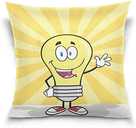 Ye Store Thinking Of Light Bulbs Cotton Throw Pillow Sofa Pillows for Bed and Car Without Inset