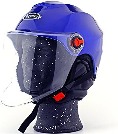 CHEJI Motorcycle Helmet Men/Women Street Bike Half Face Helmet with Removable Winter Neck Scarf