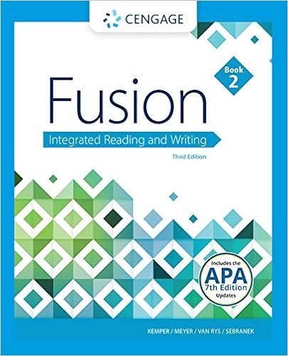 Amazon Com Fusion Integrated Reading And Writing Book 2 9781337615181 Kemper Dave Meyer Verne Van Rys John Sebranek Patrick Books