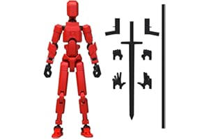 MerryXD Titan 13 Action Figure,Assembly Completed Dummy 13 Action Figure Lucky 13 Action Figure T13 Action Figure 3D Printed Multi-Jointed Movable, Nova 13 Action Figure Toy Red
