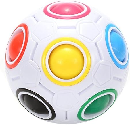 Jopuzia Fidget Ball Rainbow Magic Ball Puzzle Spherical Cube 3D Fidget Roll Toy Intelligence Educational Toys Cubes Stress Reliever Twist Puzzle Toys for Kids and Adults
