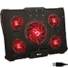 KLIM-Cyclone-Laptop-Cooling-Stand-Maximal-Cooling-XL-Laptop-Stand-With-5-Cooling-Fans-Compatible-Gaming-Laptop-Cooling-Pad-Red-New-2021-Version KLIM Cyclone Laptop Cooling Pad - NEW 2023-5 Fans Cooler - No More Overheating - Increases PC Performance and Life…