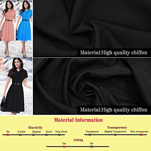 Wear to Work Shirt Mini Dress เดรส แฟชั่นชุดทำงาน (no Belted) Babyonline Short Sleeve Chiffon OL