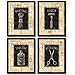 Gango Home Décor 4 Vintage Barber Shop Art Prints Shave Scissors 8 x 10