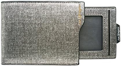 Wallets for Men Ultrathin Bifold Stylish Wallet with ID Window Card Case(Silver)