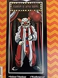 PRC Halloween Door Covers- Skeletons, Zombies, Witch,Evil Clown, Ghosts & Pumpkins (Evil Clown)