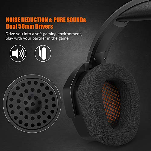 Gaming Headset, NUBWO Gaming Headphones for Xbox One PS4 PC Stereo Surround Noise Cancelling Over Ear Gaming Headphones with Mic, Bass Surround Soft Memory Earmuffs for Computer Laptop Switch Games