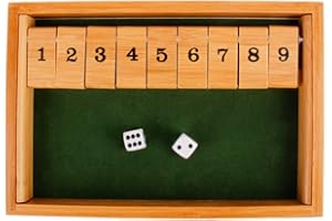 NUOBESTY Wooden Shut The Box Game Bar Table Game 9 Numbers Dice Game for Add Atmosphere Props KTV
