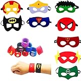 AukCherie Kids Dress Up 19PCS Ensemble de masques de super-héros et Bracelets Sl