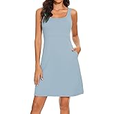 Women’s UPF 50+ Tank Dress A-Line with Pockets Breathable Quick Dry Sun Protection for Hiking Camping Beach Outdoor