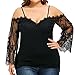 KESEE Clearance Plus Size Shirt ☀ Plus Size Tops, Women's Lace Tops Loose BlouseV-Neck Long Sleeve T-Shirt (XL-5XL)