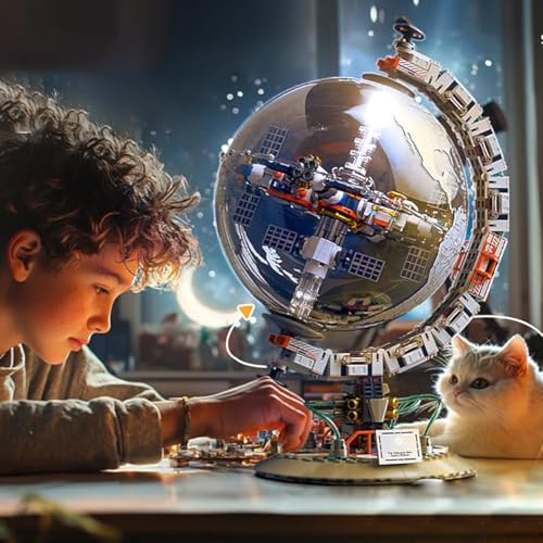 Blocos de Montar Construção STEM Educativo Brinquedo Modelo Globo Espaço 770 Peças