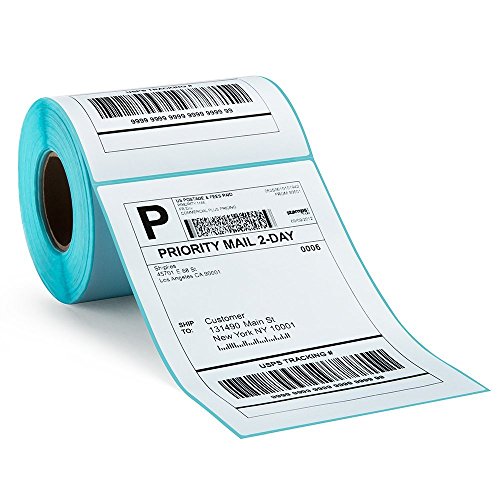 1 Roll 4 x 6 Inches Zebra Thermal Direct Paper, 250 Shipping Labels for Zebra Printers 2844, ZP450, ZP500, Eltron, and More