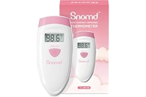 Snomd Non-Touch Forehead Thermometer, Digital Infrared Thermometer 2 in 1 for Adult and Kids Baby Thermometer with Fever Alarm