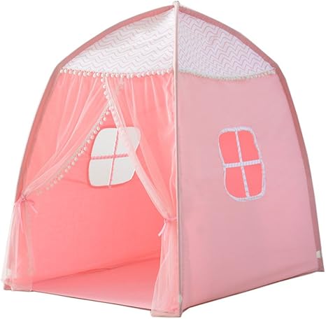Amazon Co Jp Hwh 子供用テント 室内用ベッドルームピンクブルーレースゲームハウスおもちゃストレージルーム屋外ポータブルプレイハウス テント70 110 1cm ゲームハウス 色 Pink ホーム キッチン