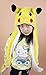 Tonwhar Cartoon Animal Hood Hoodie Hat with Attached Scarf and Mittens (Pikachu)