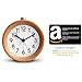 HaloVa Alarm Clock, Creative Fashion Silent Non Ticking Sweep Second Hand Bedside Desk Wooden Alarm Clock with Nightlight for Bedroom, Battery Operated