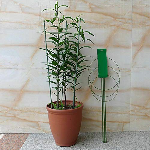 5 Stück wiederverwendbare Gartenpflanzenstütze, Metallringe, faltbar, klein, Garten & Outdoor, Rankgitter, Blume, Edelstahl, Klettern, Gemüse, Blumen & Obst, Käfig mit 3 verstellbaren Ringen – Bild 5