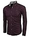 Coofandy Men's Business Stylish Slim Fit Long Sleeve Casual Dress Shirt,Wine Red,X-Large