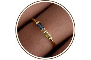 JSJOY Birthstone Rings for Women Dainty Emerald Blue Ring Birthday Gifts for Mom Her Gemstones CZ Ring for Teens Gold Rings That Don't Tarnish Adjustable Ring Jewelry Gifts