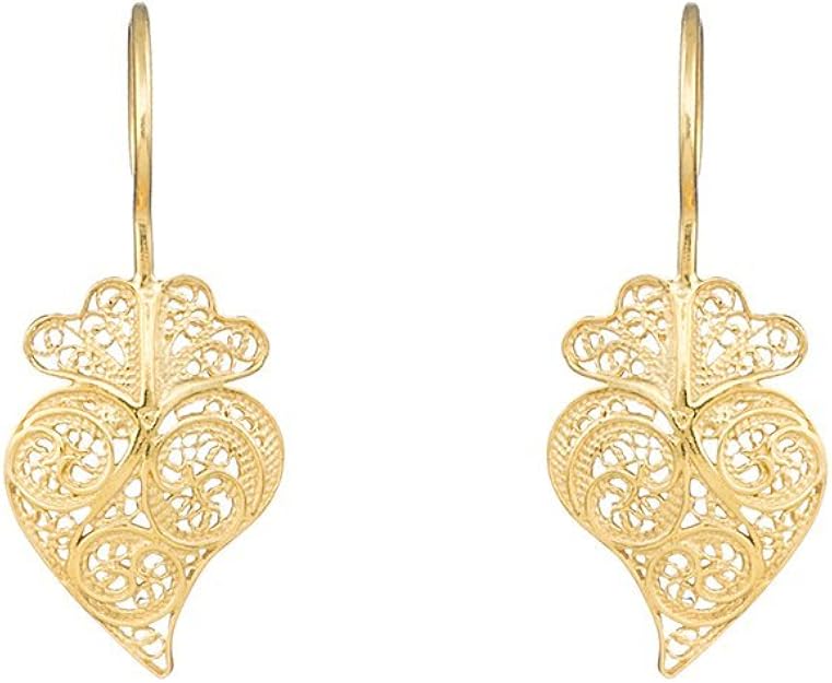 Boucles d'oreilles pour femme « Cœur de Viana » en filigrane portugais