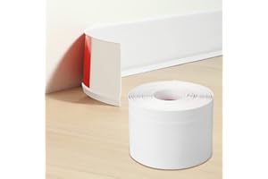 Lifronkit Flexible Baseboard Molding Trim, Self-Adhesive Design Vinyl Wall Base, Peel and Stick Rubber Wall Base Moulding Trim, 4inch(W) x 20feet(L), White