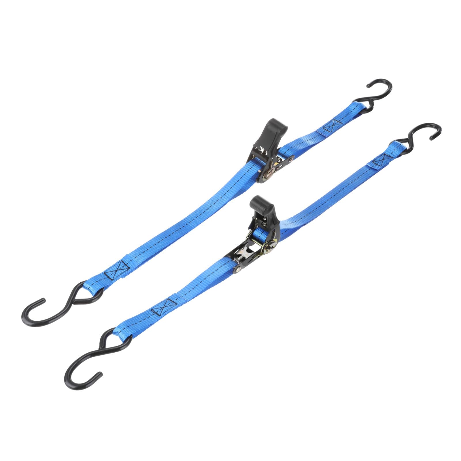 PATIKIL Boat Trailer Transom Tie Down Straps 25mm x 1.5 m / 1"x5', 1763lbs Break Strength Ratchet Adjustable Straps with S Hook for Marine Trailing Boating, Blue