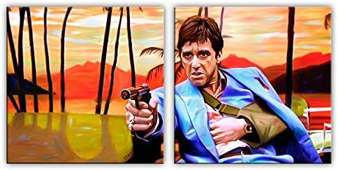 STAS Studio SCARFACE Tony Montana - Painting Giclee CANVAS PRINT by (Xlarge/Multi-panel GALLERY WRAP)
