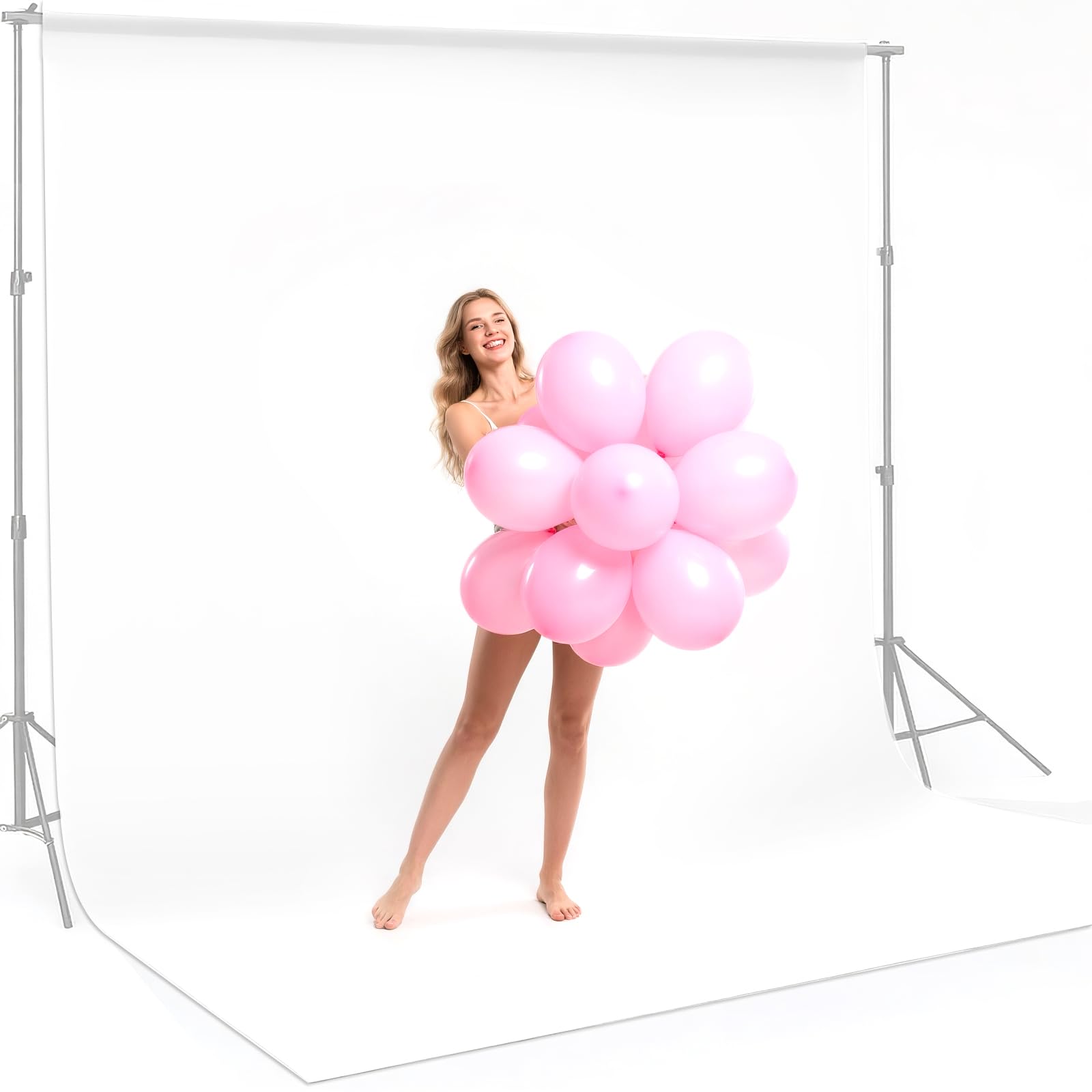 Photo 1 of ********HAS BEEN USEDD******CPLIRIS 10x20ft White Backdrop for Photography, Dual-Size Dual-Pocket Design Photo Booth Background for Portrait Photoshoot, Party and Video with Both Options of 10 feet and 20 feet in Width