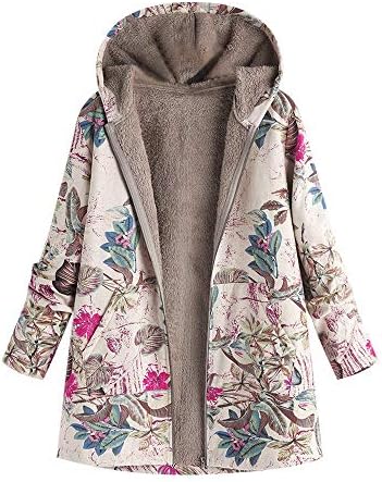 Women's Hooded Jacket Coats Plus Size Vintage Boho Winter Warm Faux Furry Parka Cardigans for Ladies Teen Girls Casual Tunic Pullover Sweatshirts Hoodies Jumpers Outwear Overcoats Knitwear