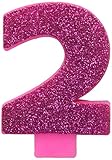 #2 Glitter Birthday Candle | Pink | Party Supply