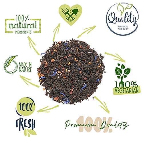 LORAN - Schwarzer Tee mit Himbeere, Premium Qualität, Ceylon Tee aus Sri Lanka, lose in Dose 200g, Himbeerstückchen… – Bild 5