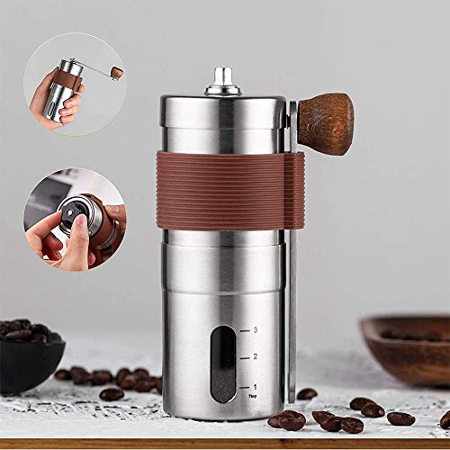 Fltaheroo Manuelle Kaffee MüHle, Kaffee MüHle Aus Edelstahl, Hand Kurbel Bohnen MüHle, Kaffee MüHle für Zuhause/BüRo… – Bild 8