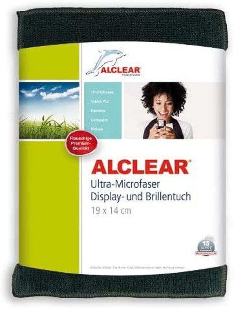 Alclear 950003A Ultra-Microfibre Cloth, Mobile Screen Cloth For Iphone, Ipad And Ipod, 19 X 14 Cm, Anthracite, Creates A Streak-Free, Clear View With No Chemicals, No Cleaning Agents, Anti-Fingerprint