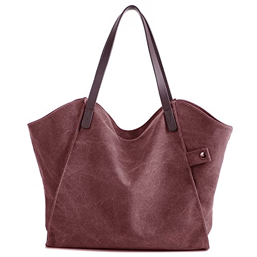 Mfeo Women's Canvas Shoulder Bag Weekend Shopping Bag Tote Handbag Work Bag