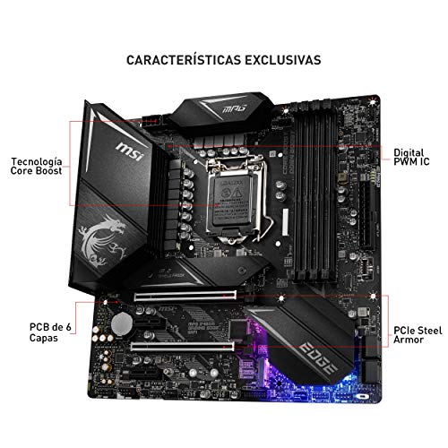 MSI-MPG-Z490M-Gaming-Edge-Wifi-Placa-Base-Performance-Gaming-10th-Gen-Intel-Core-LGA-1200-Socket-DDR4-SLICF-Doble-Ranura-M2-USB-32-Gen-2-Wi-Fi-6-micro-ATX-DPHDMI-Mystic-Light-RGB