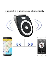 Altavoces Bluetooth Auto encendido coche inalámbrico altavoz portátil Bluetooth Kit de coche manos libres receptor de música sonido cristalino de navegación GPS para teléfono celular, iPhone, Samsung por aivake negro