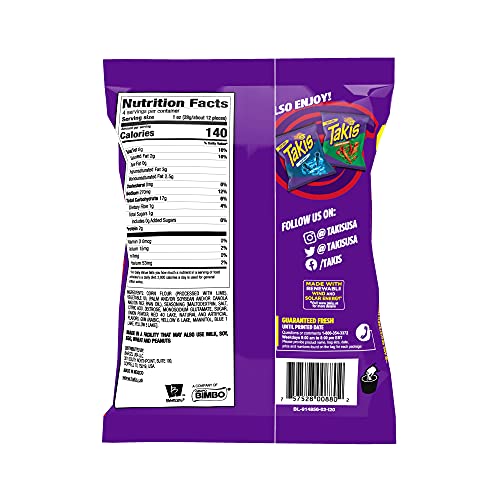 Takis Nitro Rolled Tortilla Chips, Habanero and Lime Artificially