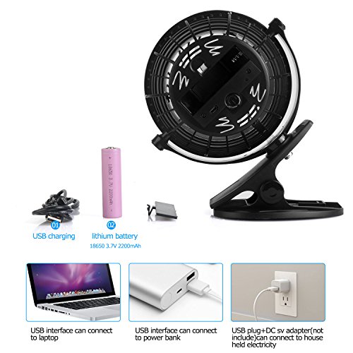 Clip On Fan, Stroller Fan Battery Operated Fan Portable Misting Personal Cooling Fans USB Mini Desk Table Fan for Baby Stroller,Home,Office,Travel