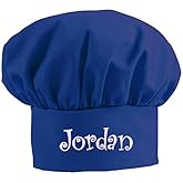 THE APRONPLACE Personalized Embroidered Add A Name Chef Hat - Adults & Kids Sizes - 12 Popular Colors - Great Gift Royal Blue