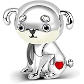 GNOCE Dog Charm Bead Sterling Silver Accompany with You Zodiac Signs Animal Charm Bead Fit Bracelet/Necklace Jewelry Gift for Women Mens